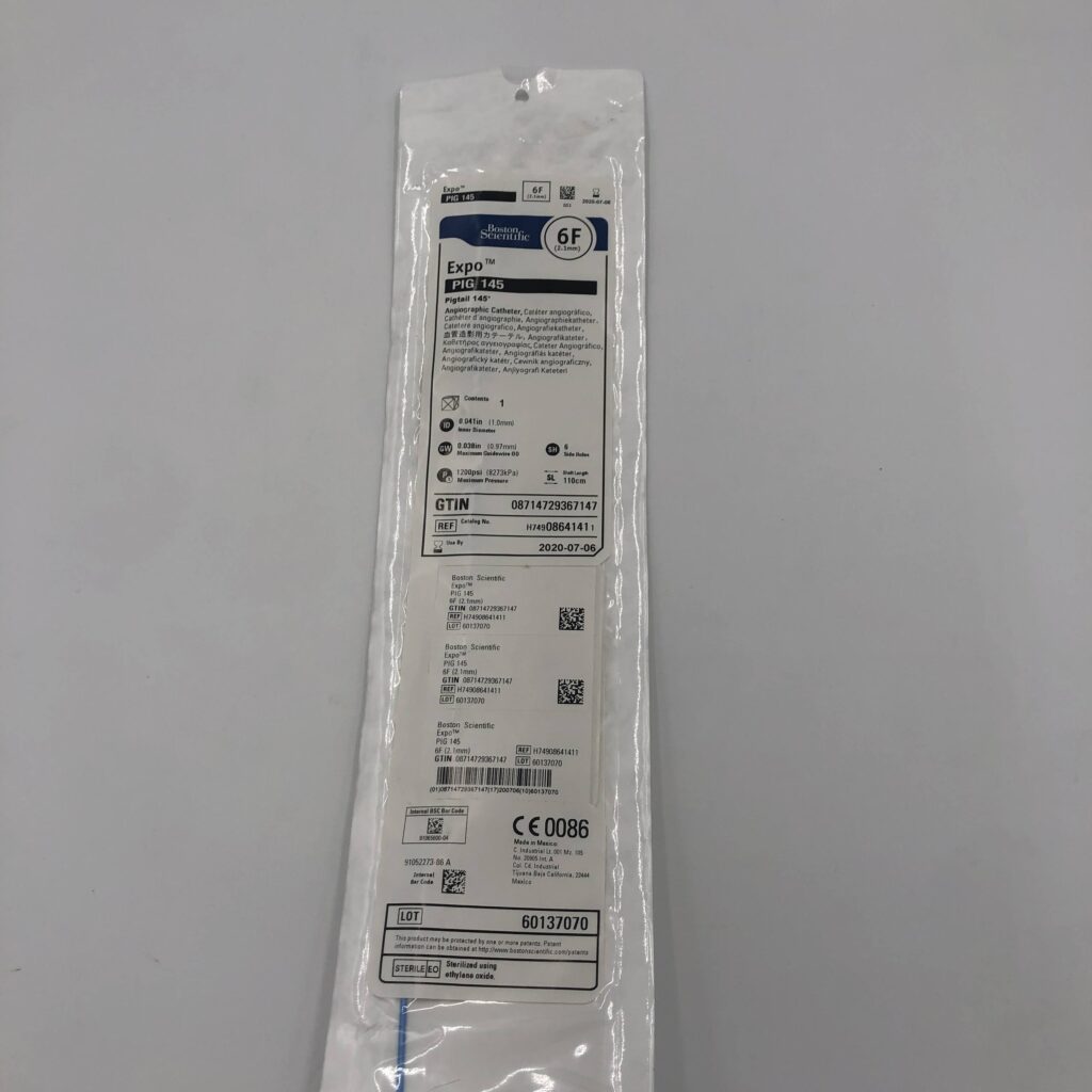 BOSTON SCIENTIFIC 0864141 6F Expo Pig 145 Pigtail 145° Angiographic