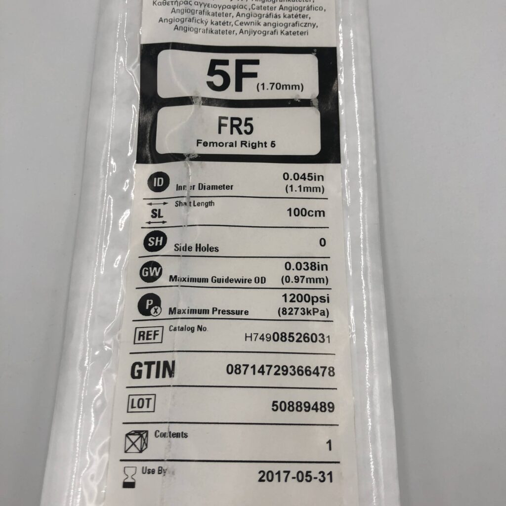 BOSTON SCIENTIFIC 0852603 5F Expo™ FR5 Femoral Right 5 Angiographic ...