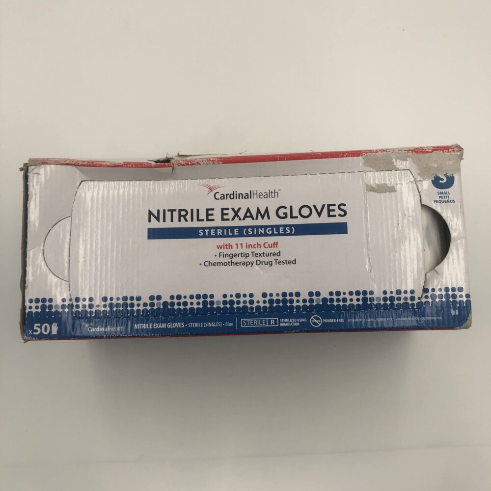 CARDINAL N8820 Nitrile Exam Gloves w/11in Cuff, Sterile Singles (50/Box
