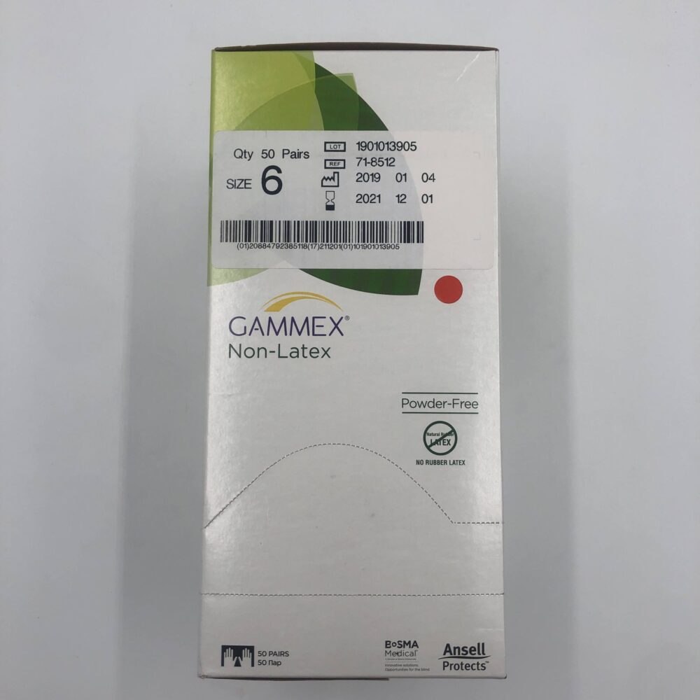 ANSELL 718512 Gammex NonLatex Neoprene Surgical Gloves, Size 6