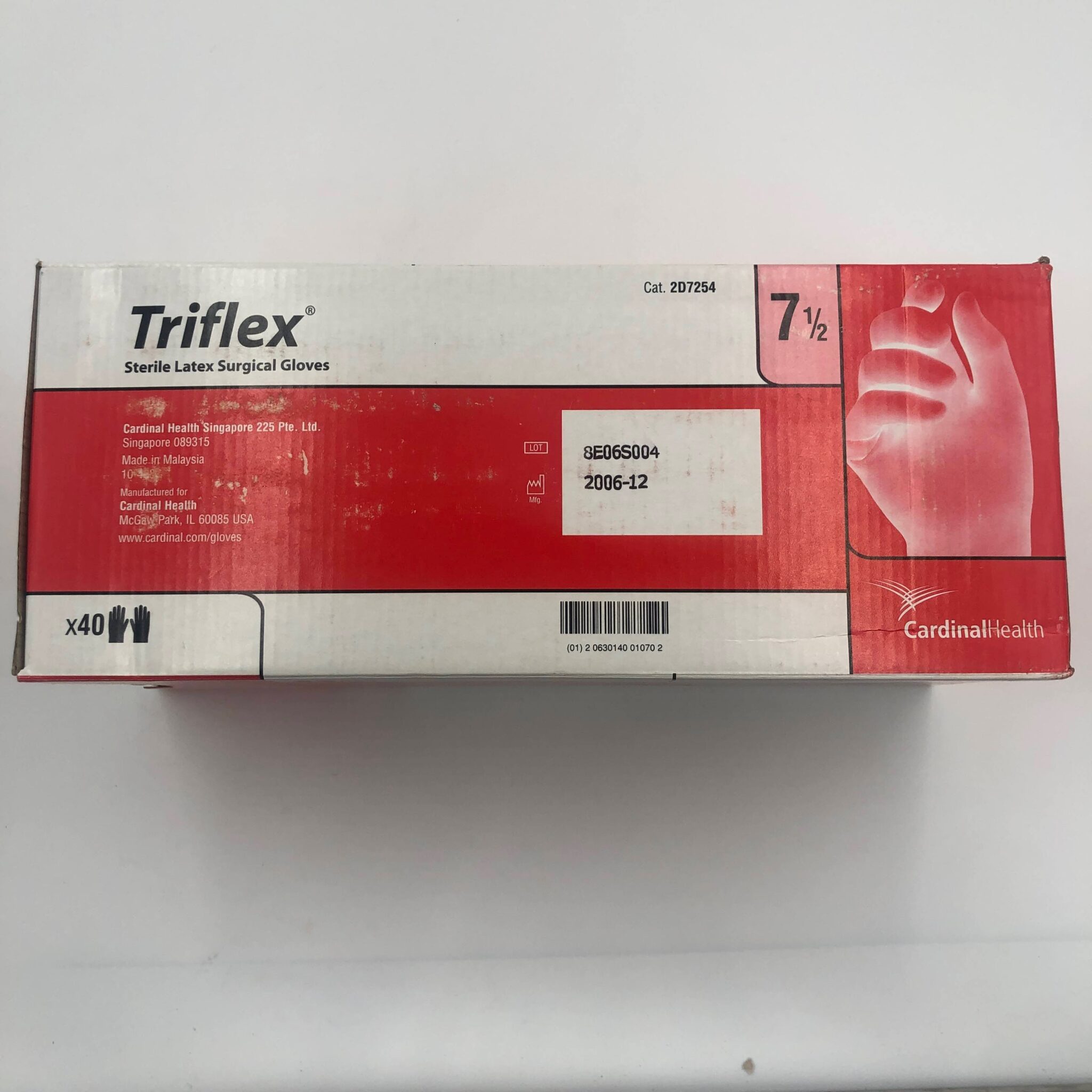 CARDINAL 2D7254 Triflex Sterile Latex Surgical Gloves, Size 7.5 (40Pairs/Bx) (X) GB TECH USA
