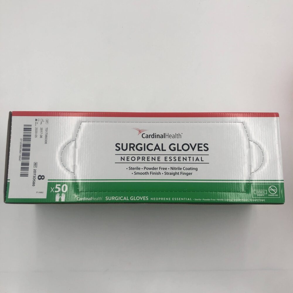 CARDINAL 2D73DS80 Neoprene Essential Surgical Gloves, Size 8 (50Pairs/Bx) (X) GB TECH USA