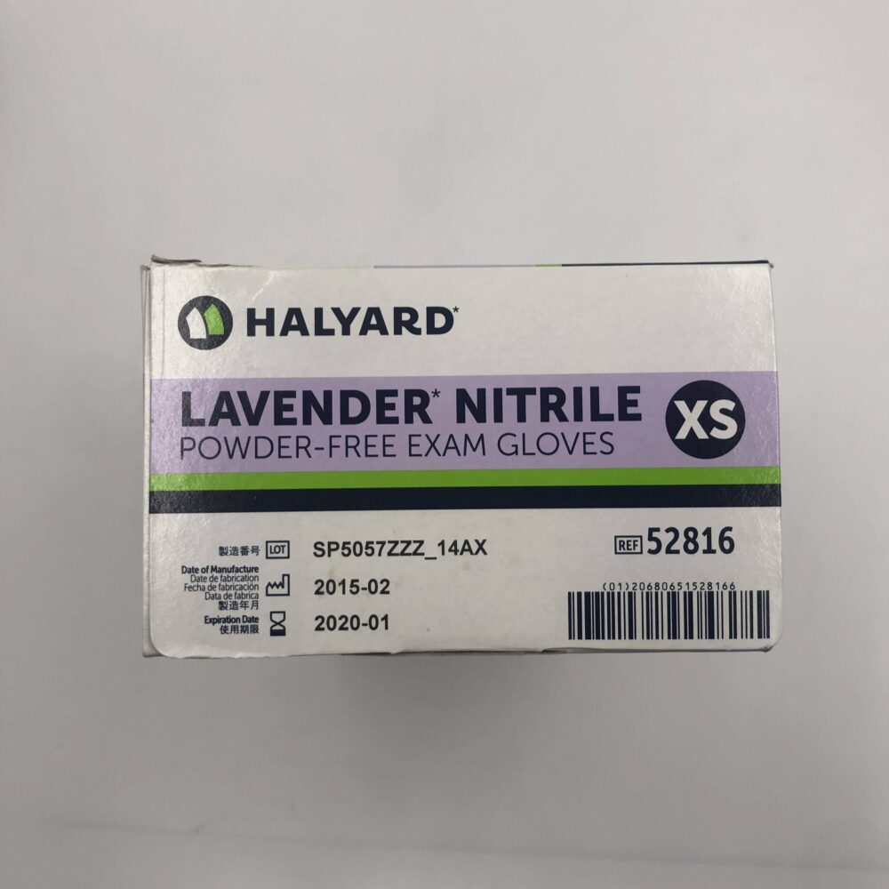 HALYARD 52816 Lavender Nitrile PowderFree Exam Gloves, XS, (250/Bx) (X