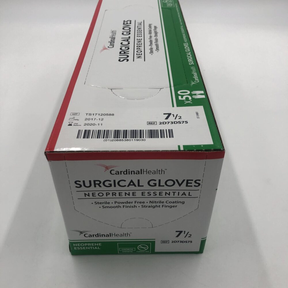 CARDINAL 2D73DS75 Neoprene Essential Surgical Gloves, Size 7.5 (50Pairs/Bx) (X) GB TECH USA