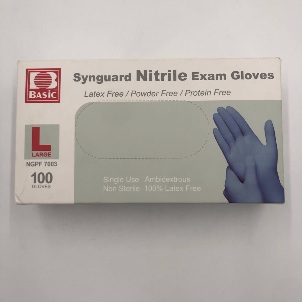 BASIC NGPF 7003 Synguard Nitrile Exam Gloves, Lg (100/Bx) GB TECH USA