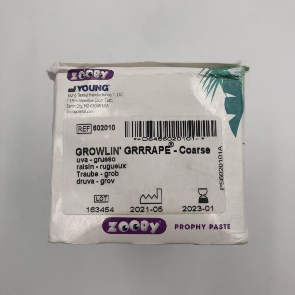 ZOOBY 602010 Prophy Paste Growlin GrrrapeCoarse (100/Bx) GB TECH USA