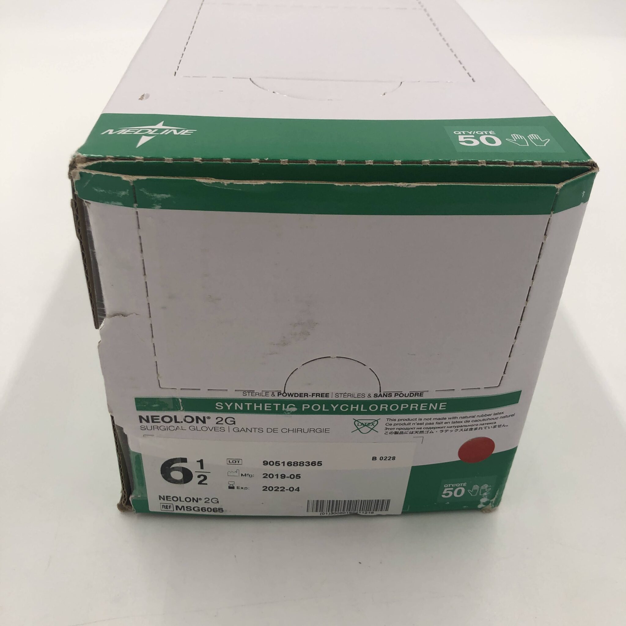 MEDLINE MSG6065 Neolon 2G Surgical Gloves, Size 6.5 (50Pair/Bx) (X