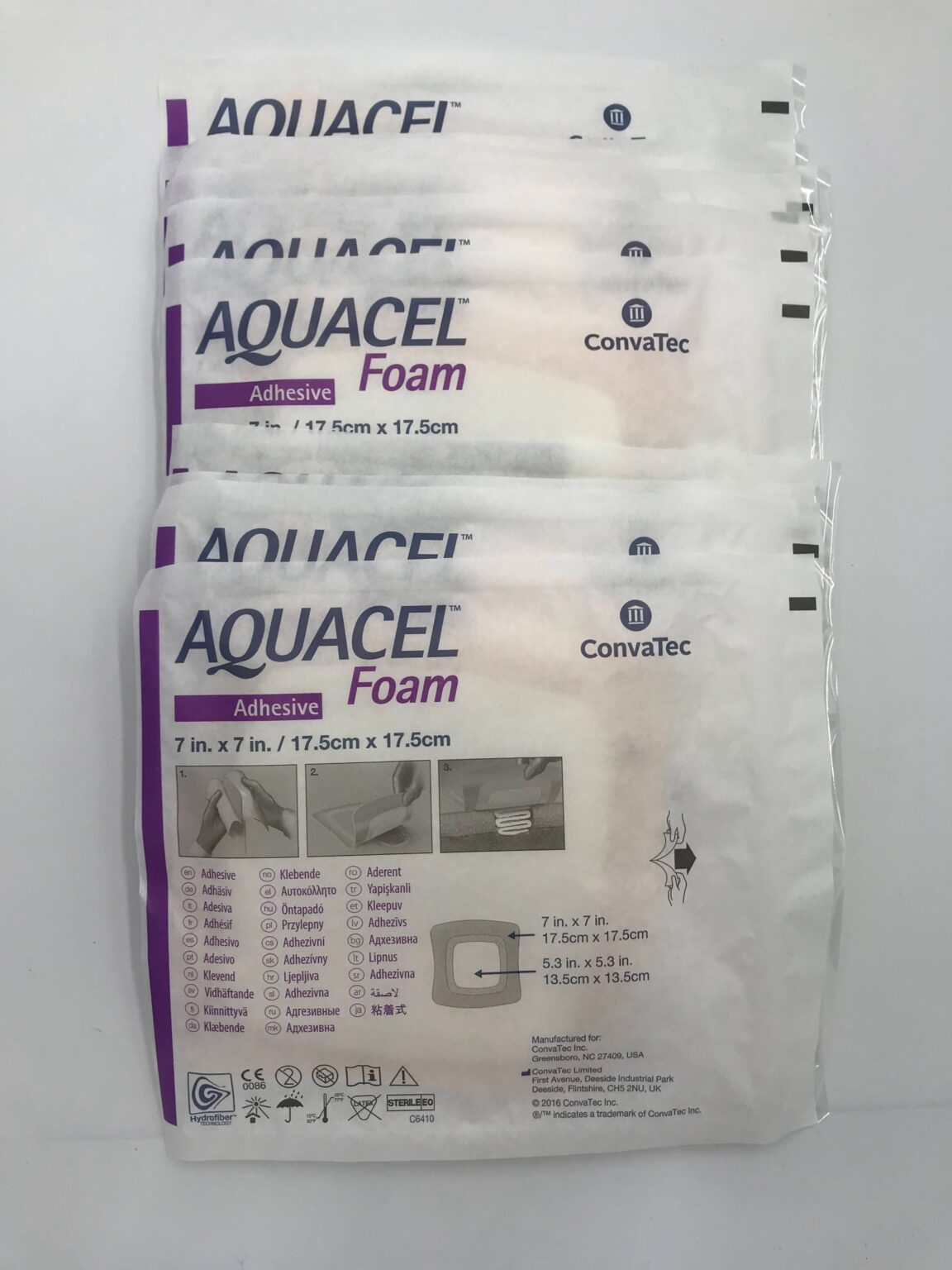 ConvaTec 420621 Aquacel Adhesive Silicone Hydrofiber Foam Dressing 7″ X
