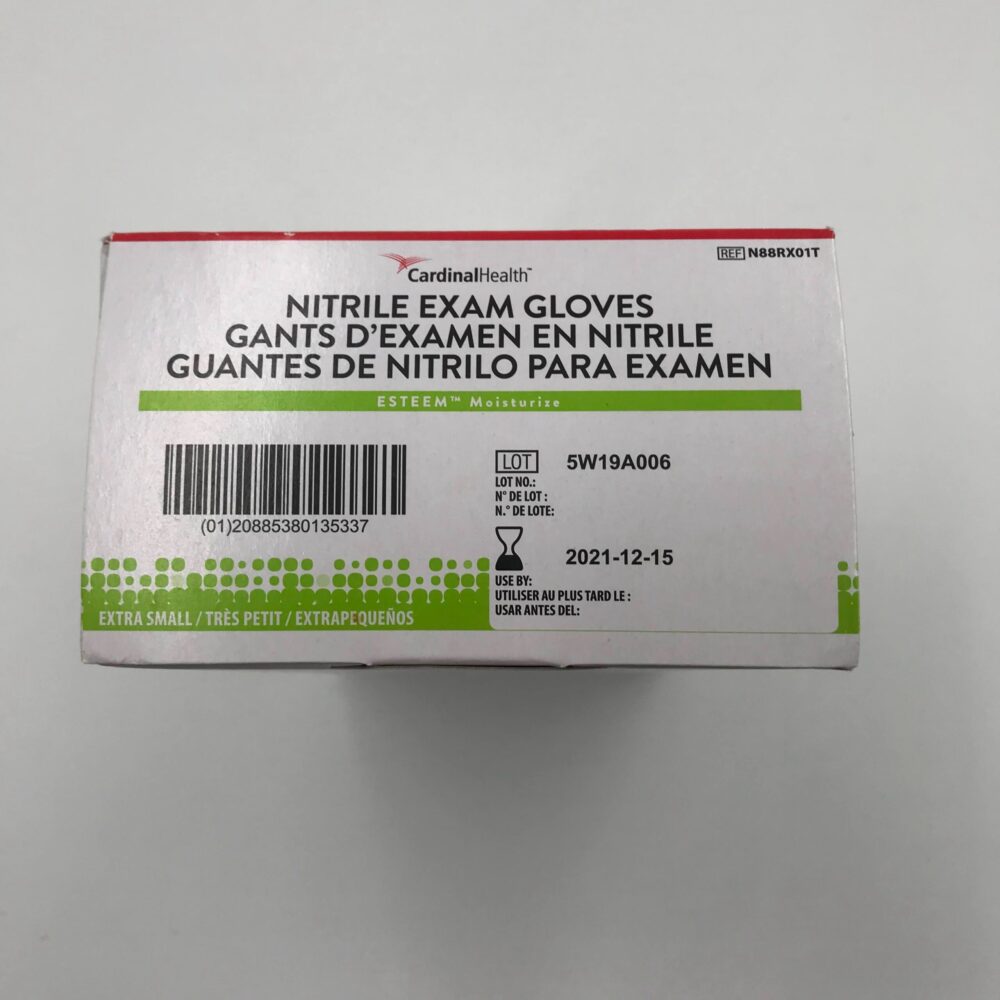 CARDINAL HEALTH N88RX01T Nitrile Exam Gloves ESTEEM Moisturize XS (100