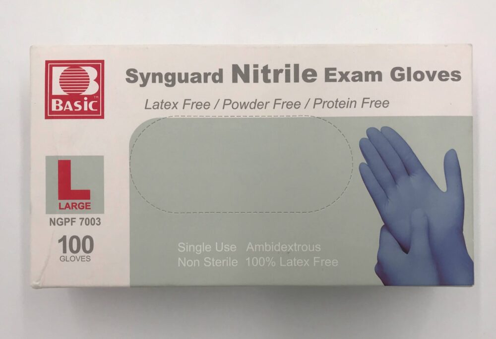 Basic NGPF7003 Synguard Nitrile Exam Gloves 100 box GB TECH USA Basic NGPF7003 Synguard Nitrile Exam Gloves 100 box GB TECH USA