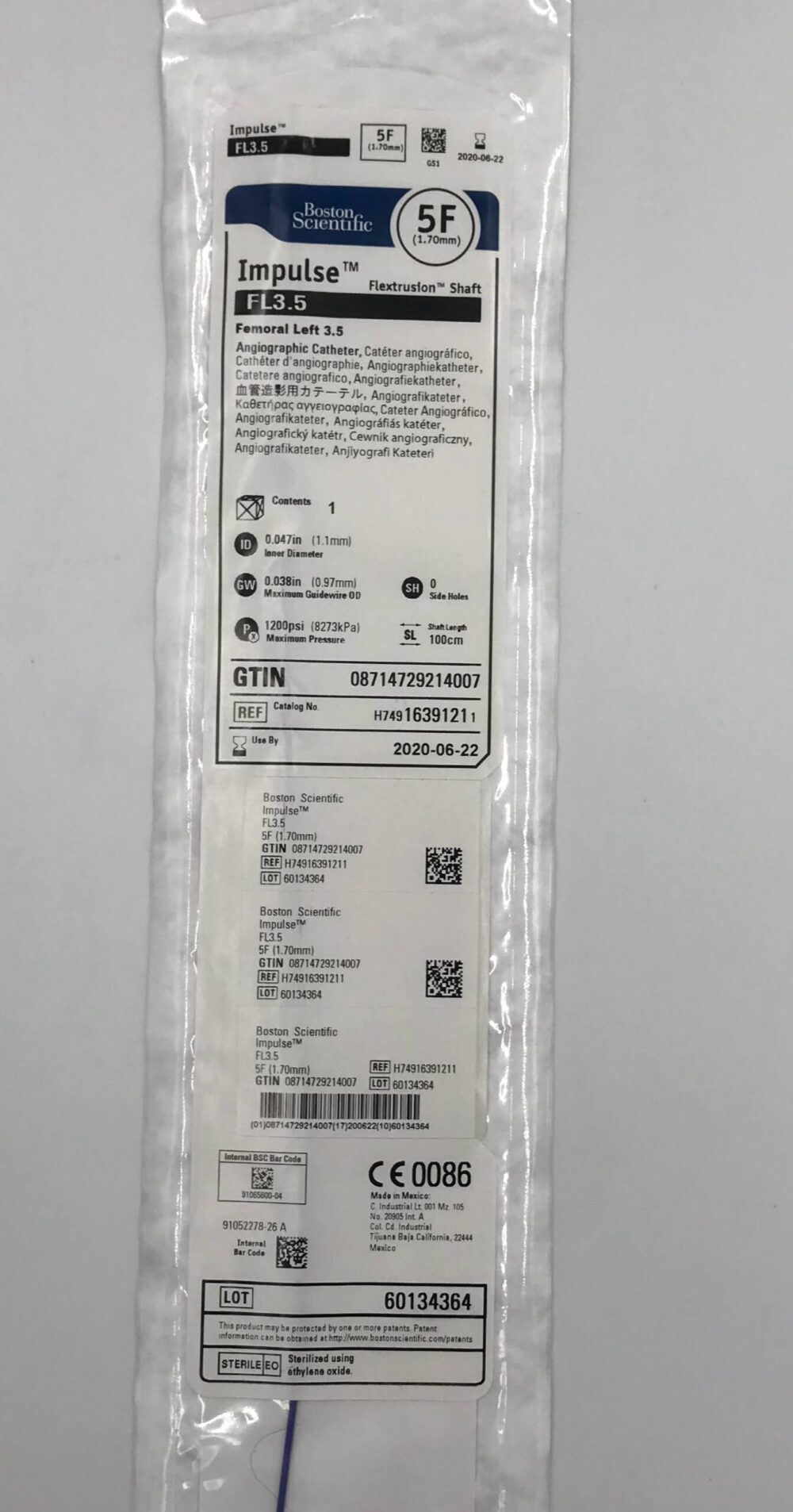 Boston Scientific 1639121 Impulse Femoral Left 3.5, Angiographic