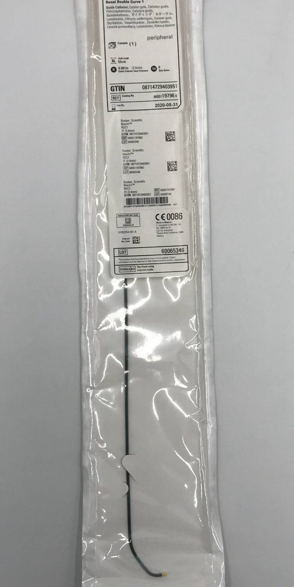 Boston Scientific 19796 Mach 1, RDC1 Renal Double Curve 1 Guide