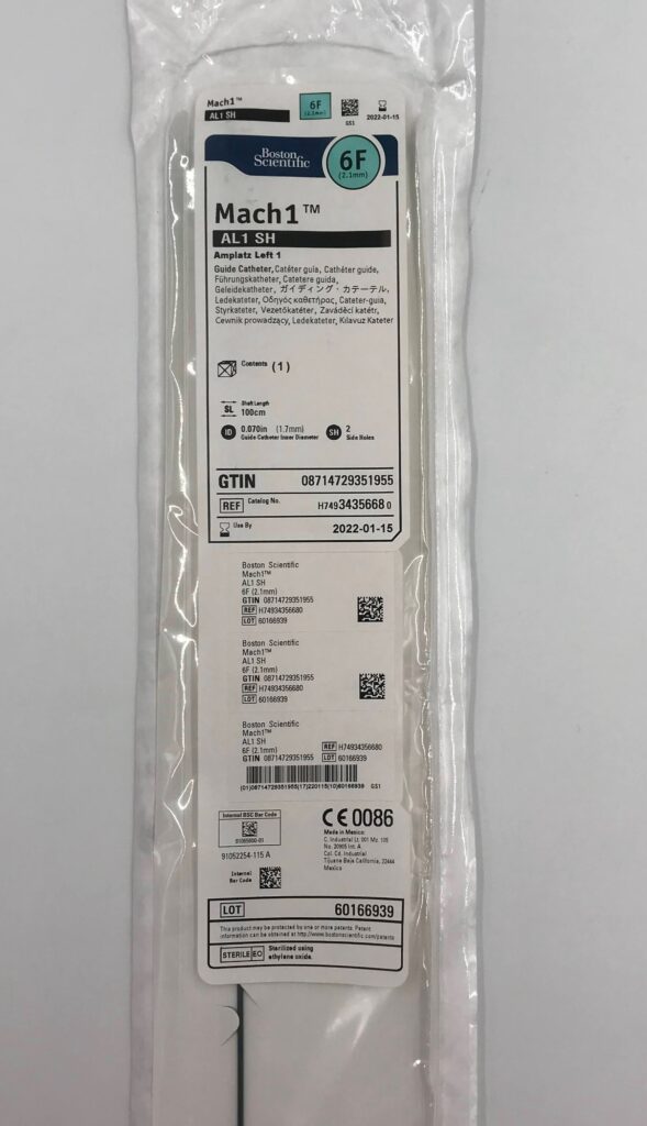 Boston Scientific 3435668 Mach1 AL1 SH Amplatz Left 1 Guide Catheter