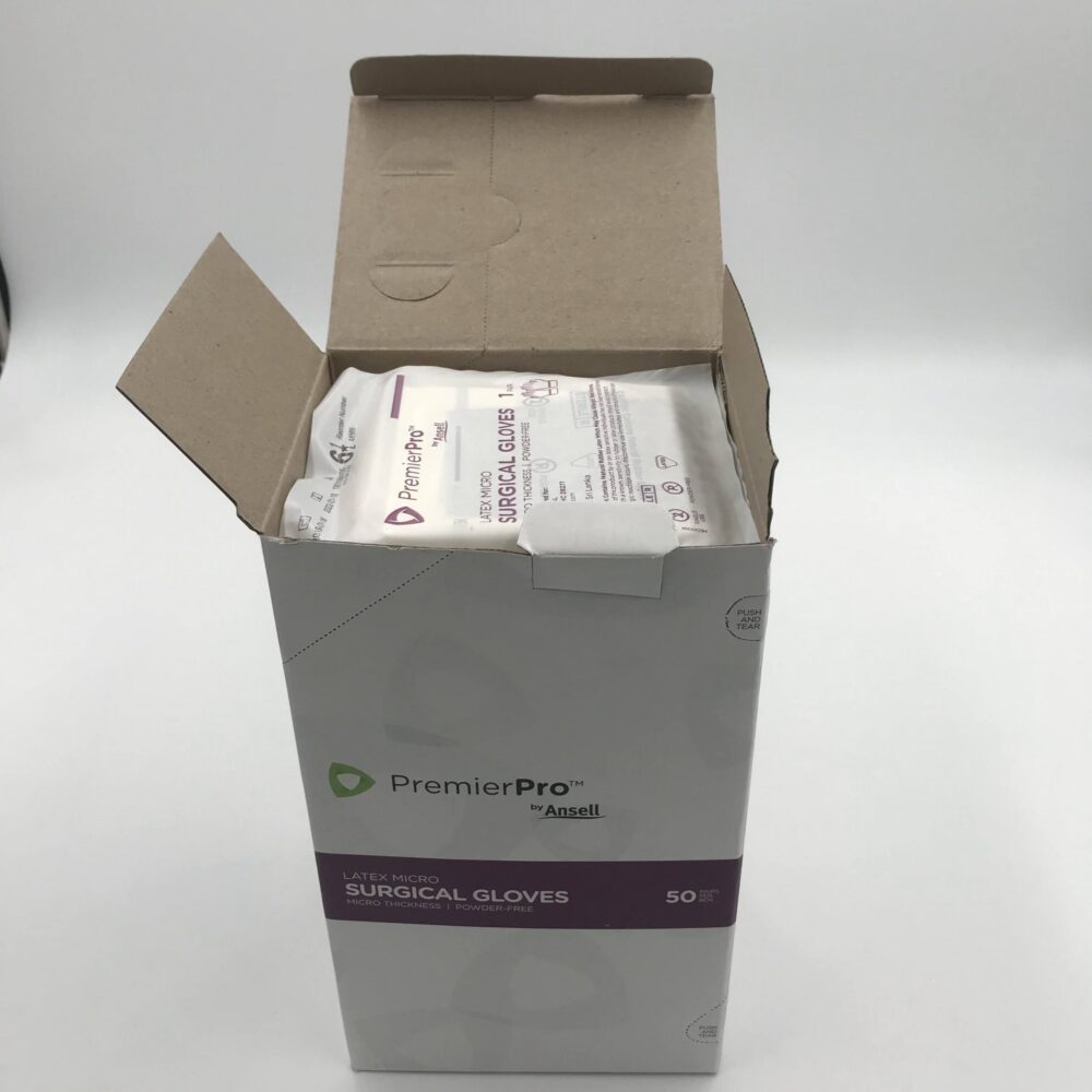 ANSELL 44656 Premier Pro Latex Micro Surgical Gloves, Size 6.5 (50Pair