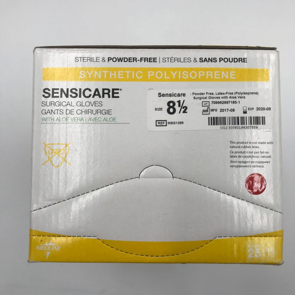 MEDLINE MSG1085 Sensicare Surgical Gloves, Size 8.5 (25pairs/Bx) (X