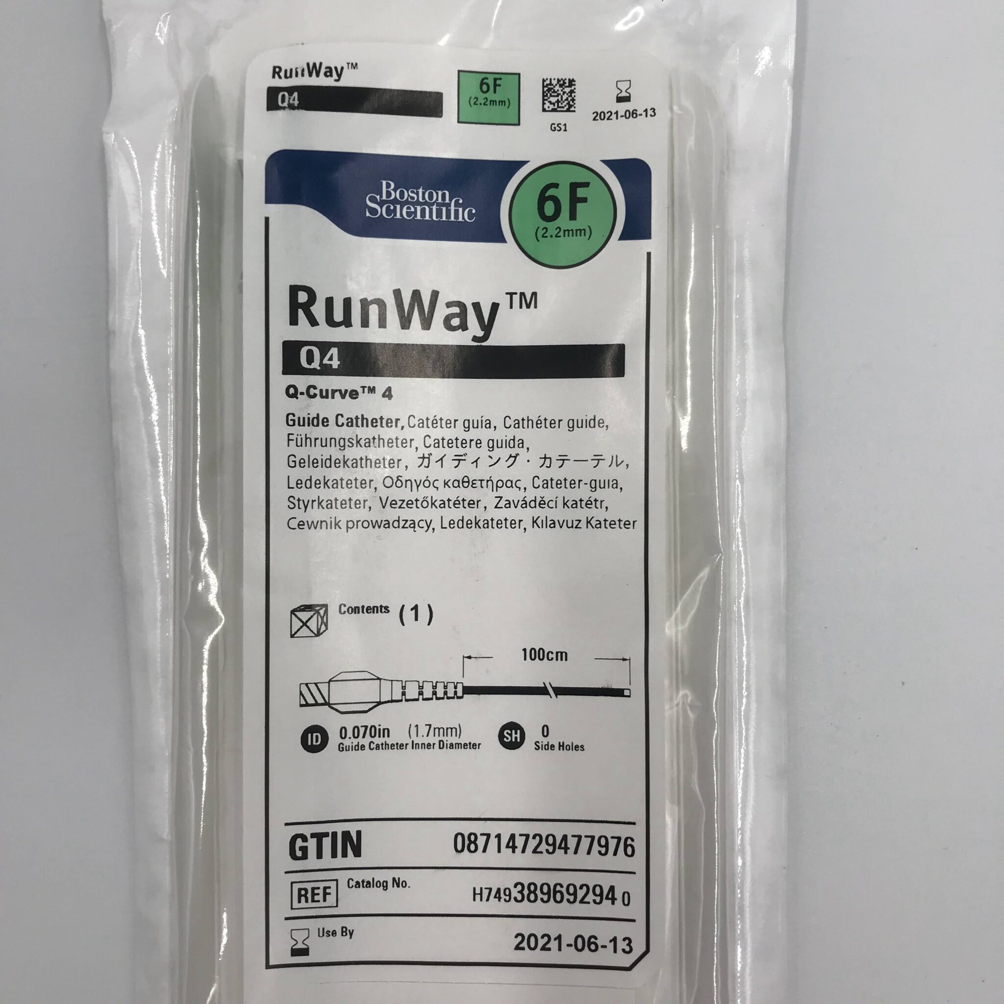 Boston Scientific 38969294 RunWay Q4 QCurve 4 Guide Catheter 6F (x