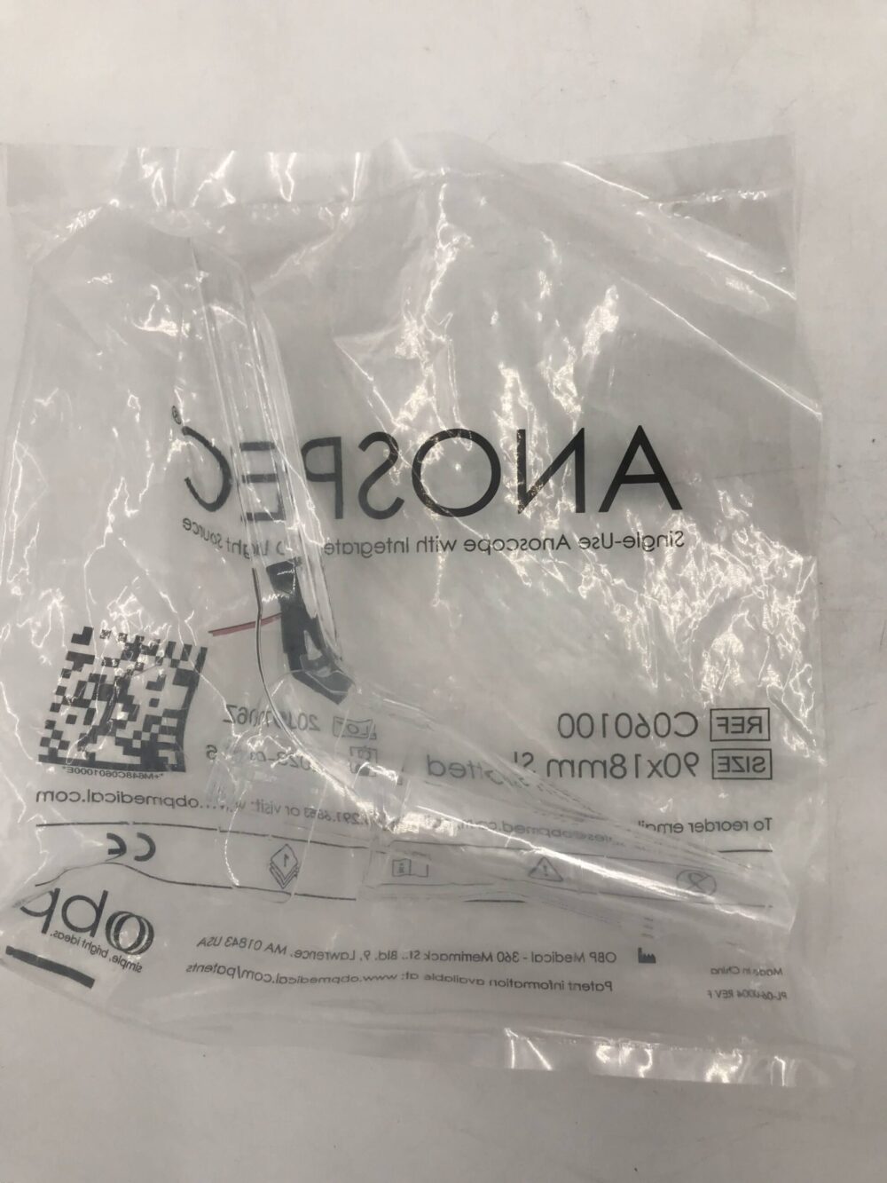 OBP Medical C060100 Anospec Single Use Anoscope w/ Integrated LED Light