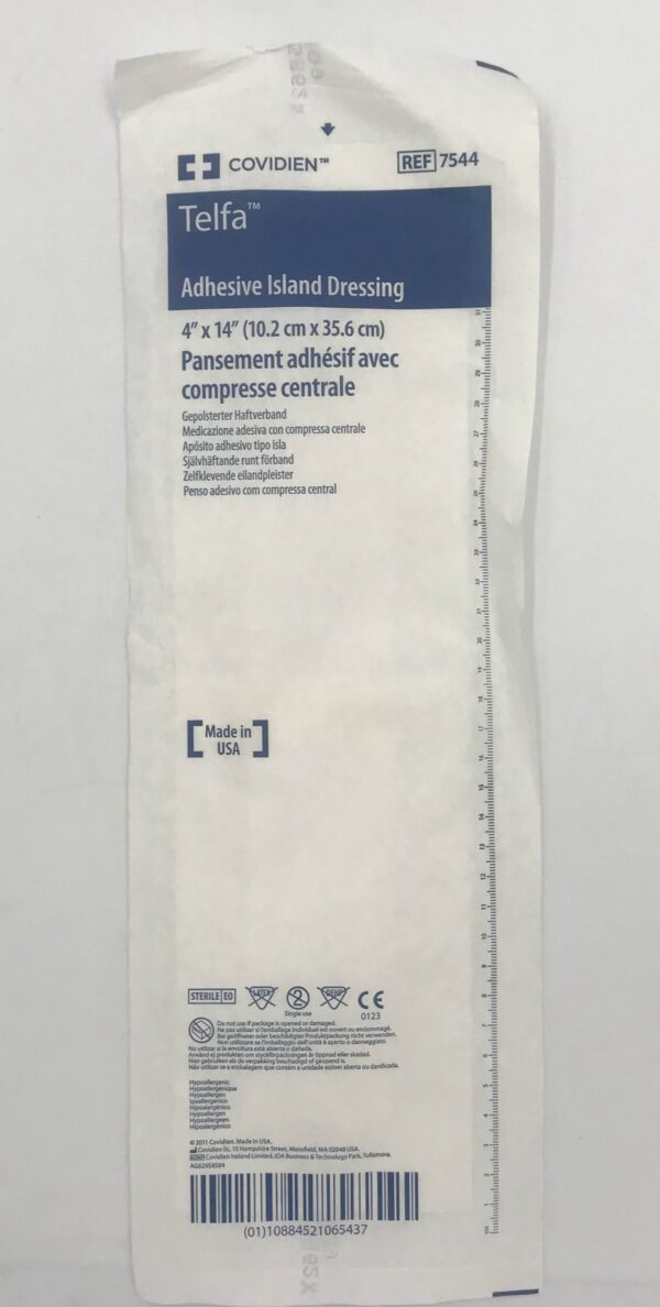 Covidien 7544 Telfa Adhesive Island Dressing, 4inx14in (x) GB TECH USA