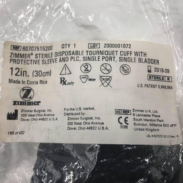 Zimmer 60707515200 Sterile Disposable Tourniquet Cuff w/ protective