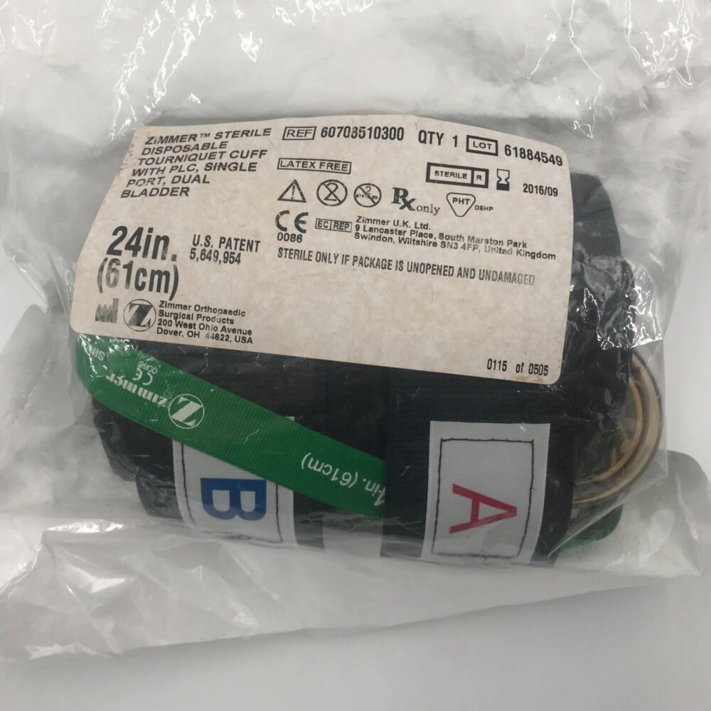 ZIMMER 60708510300 Disposable Tourniquet Cuff w/ PLC, Single Port, Dual