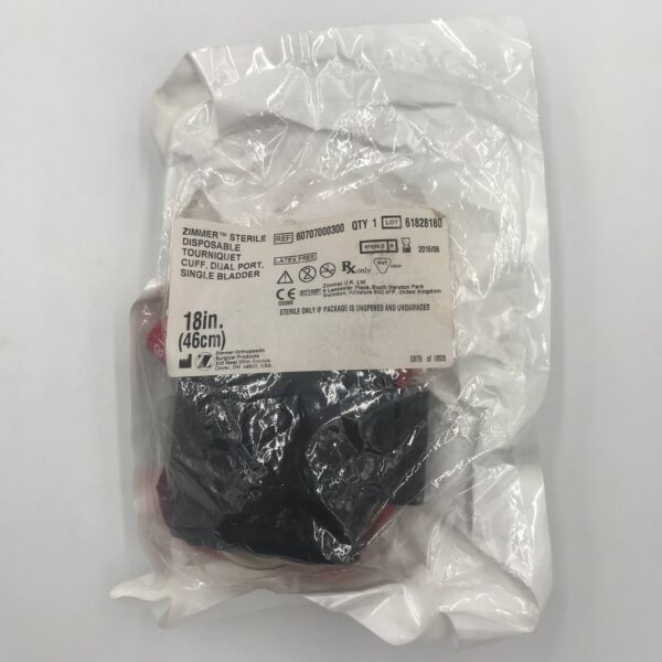 Zimmer 60707000300 Sterile Disposable Tourniquet Cuff, Dual Port