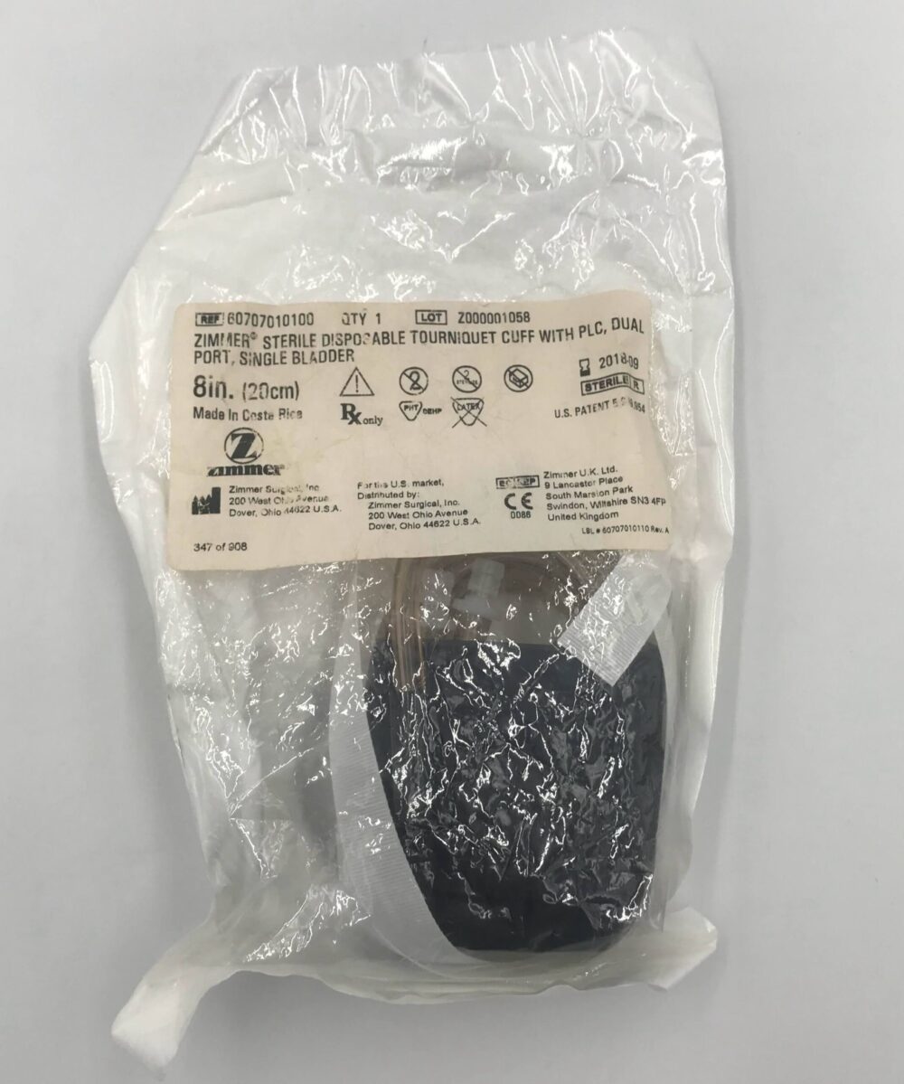 Zimmer 60707010100 Disposable Tourniquet Cuff w/ PLC, Dual Port, Single