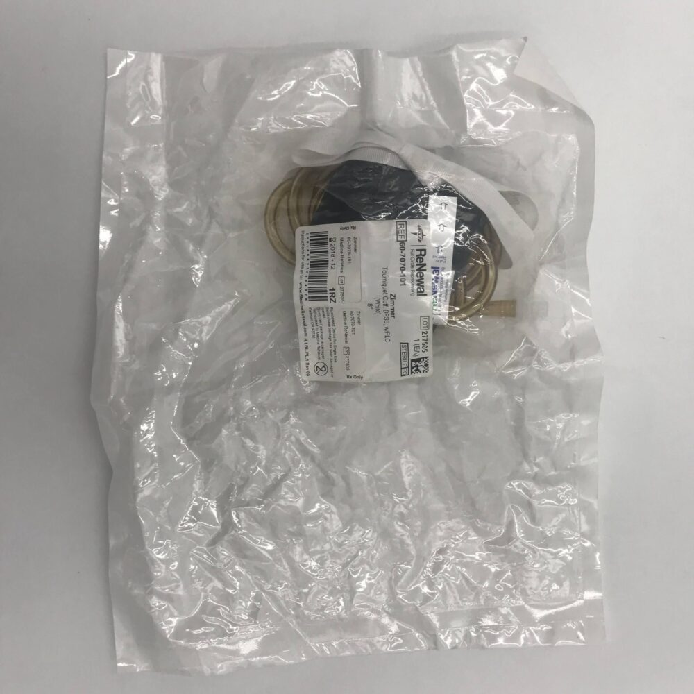 Zimmer 607070101 Tourniquet Cuff, DPSB, w/PLC (White) 8in