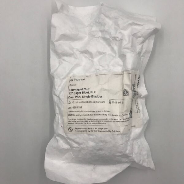 Zimmer 607070102 Tourniquet Cuff 12in (Light Blue) PLC Dual Port