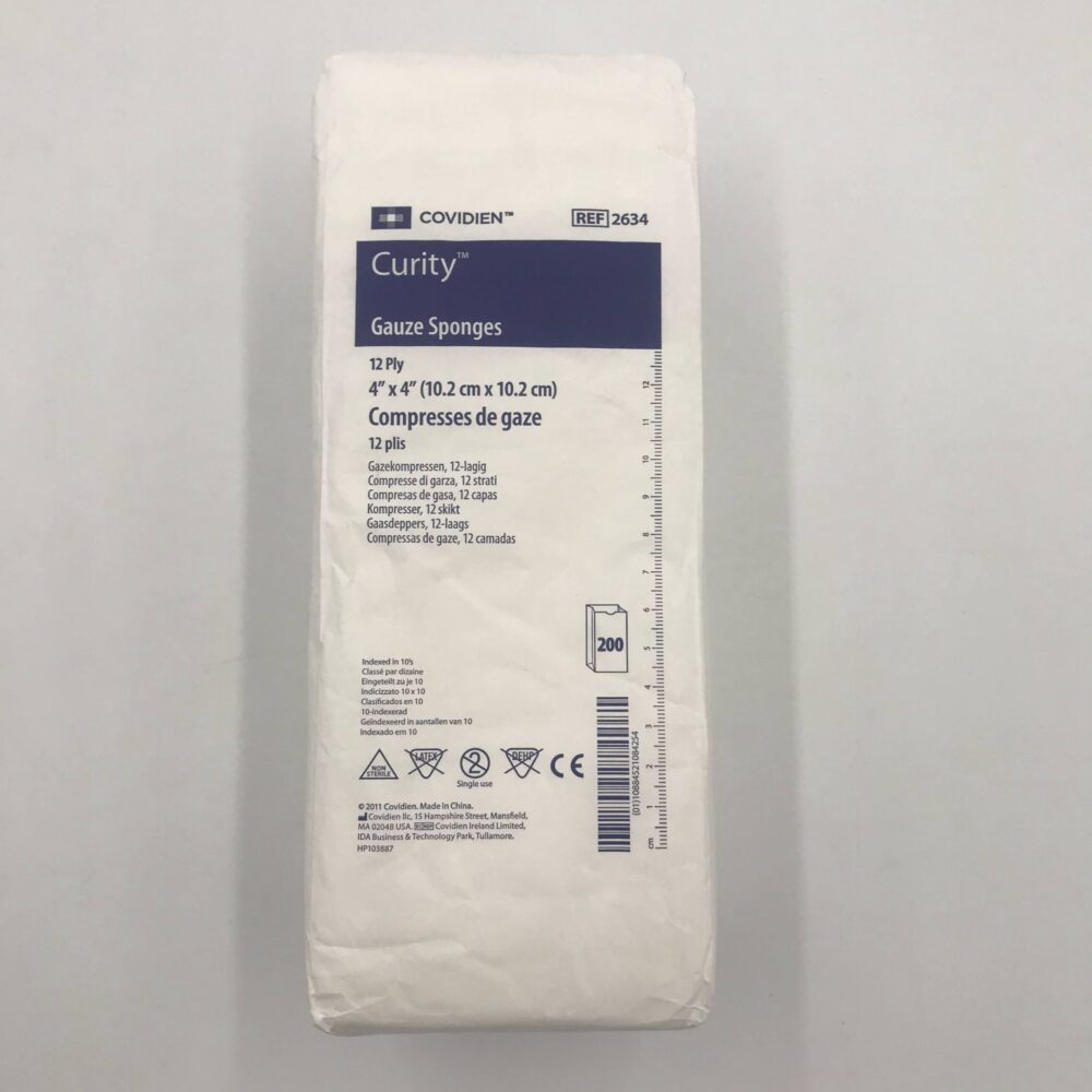 COVIDIEN 2634 Curity Gauze Sponges 12 Ply 4x4in (200/Pkg) - GB TECH USA