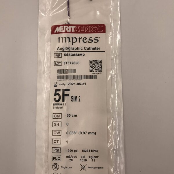 Merit Medical 56538SIM2 Impress AngioGraphic Catheter 5F SIM2 Simmons 2