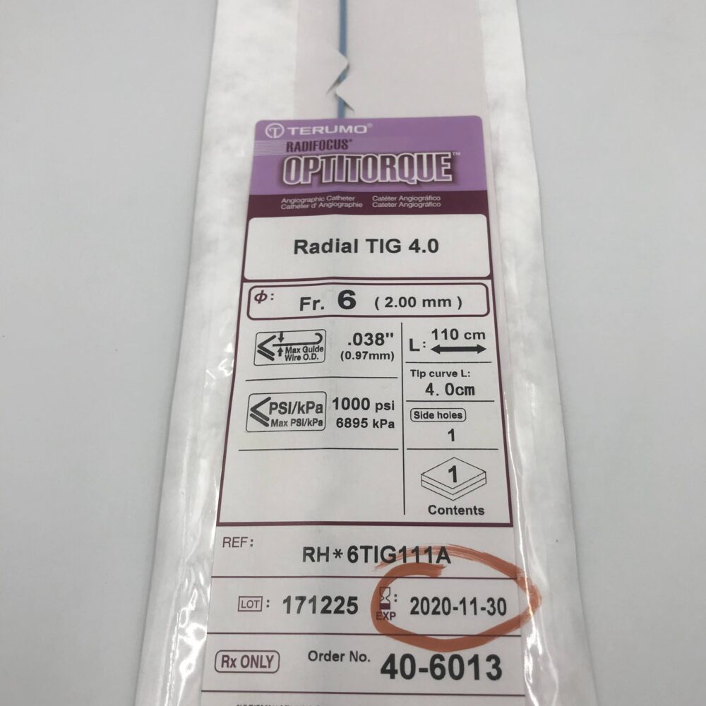 Terumo 406013 RadioFocus Optitorque Angiographic Catheter Radial Tig 4