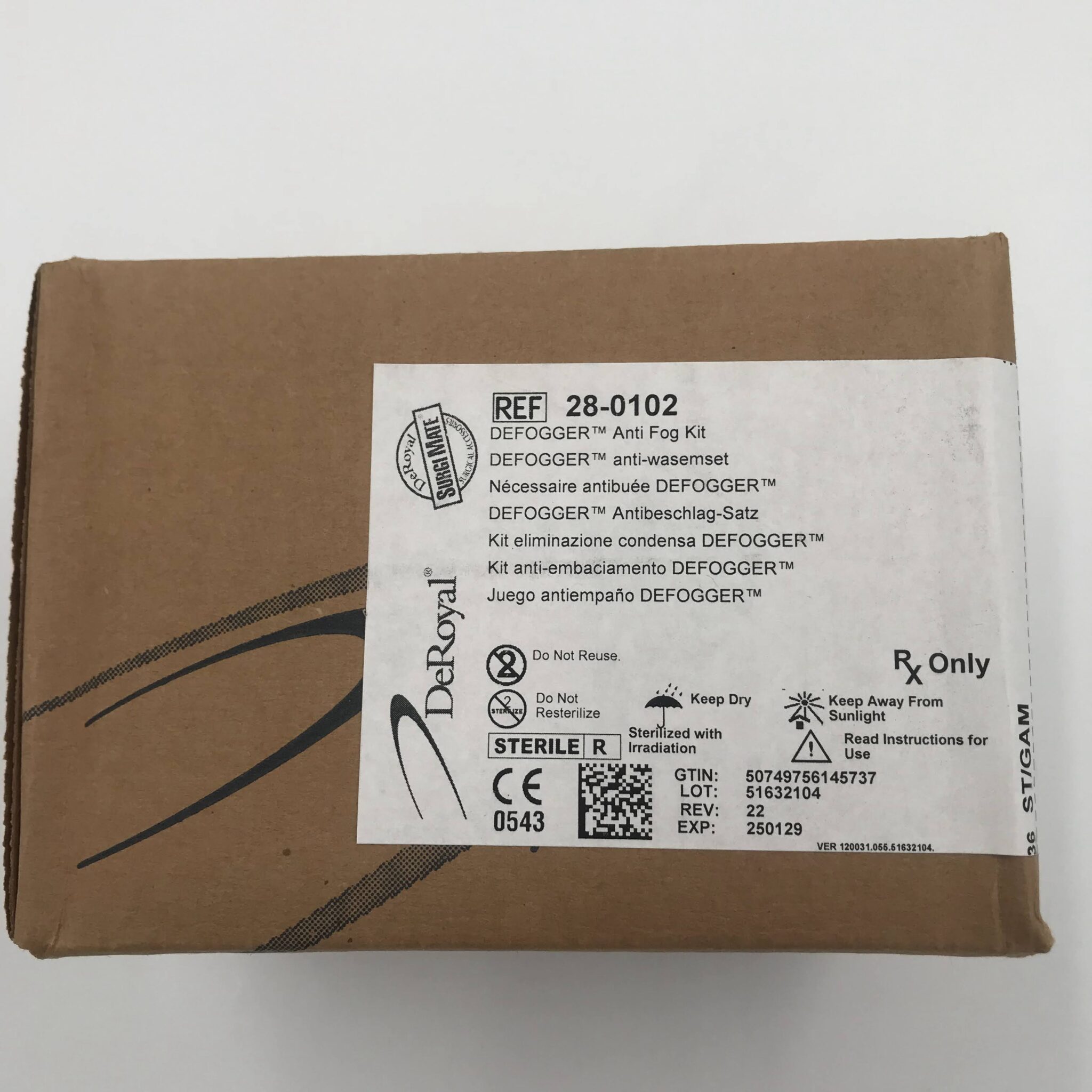 DeRoyal 28-0102 Defogger Anti Fog Kit (20/Box) - GB TECH USA