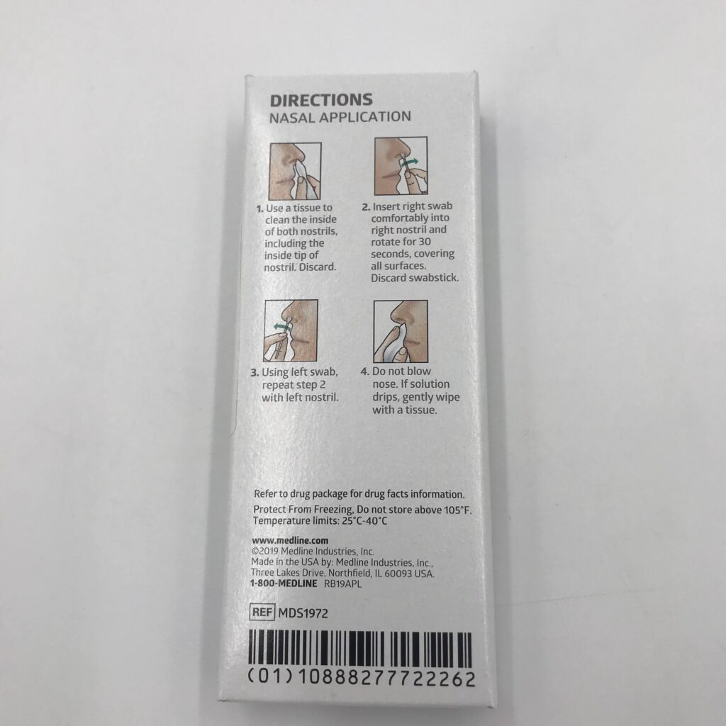 Medline 5332903278 Antiseptic Nasal Swabs Ethyl Alcohol 62
