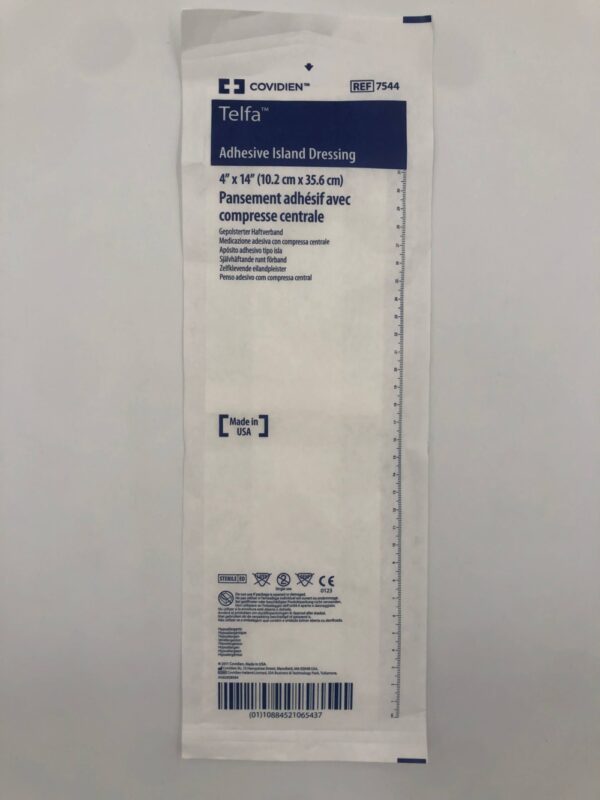 COVIDIEN 7544 Telfa Adhesive Island Dressing, 4in x 14in GB TECH USA