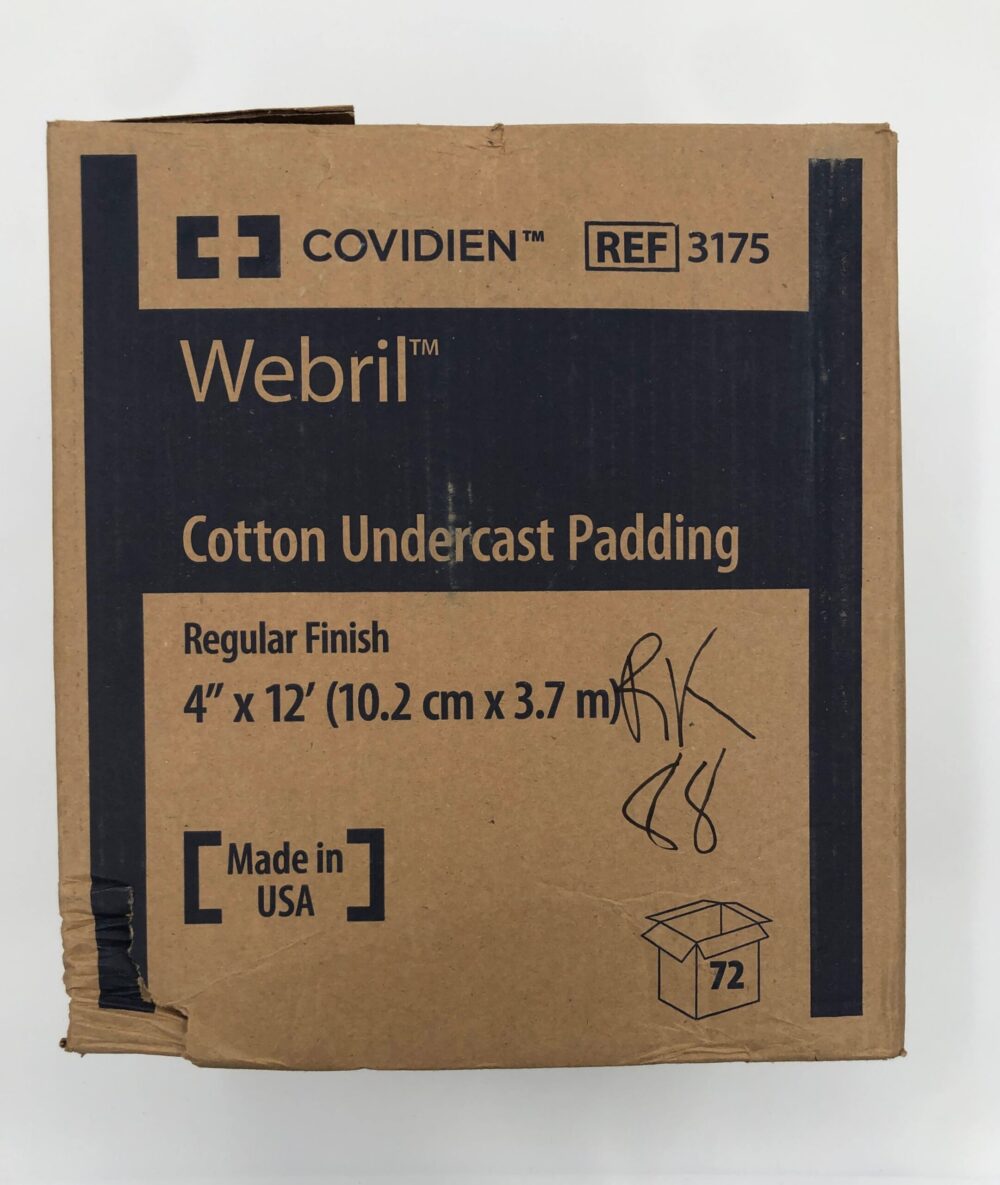 COVIDIEN 3175 Webril Cotton Undercast Padding, Reg. Finish, 4in x 12 Feet  (72/Case)