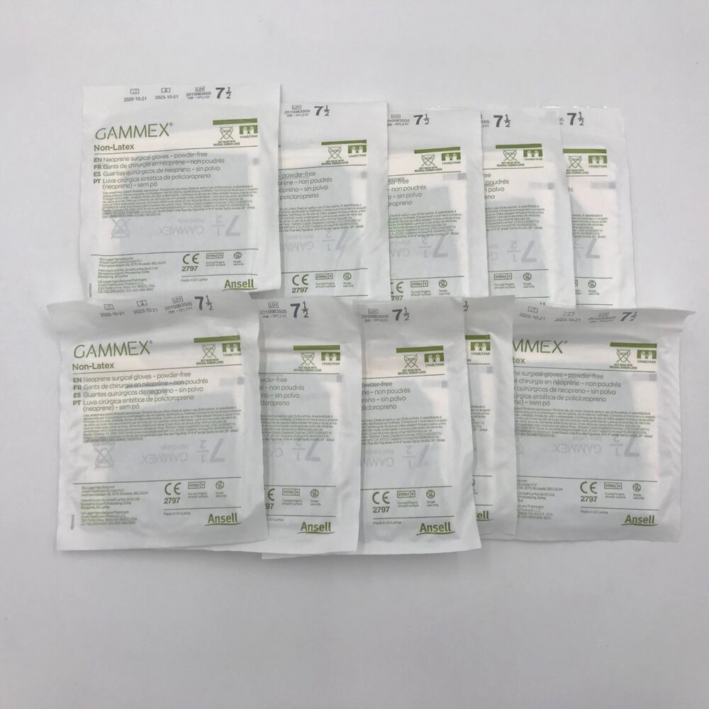ANSELL 8515 Gammex Neoprene Surgical Gloves PowderFree, 7 1/2 (Lot