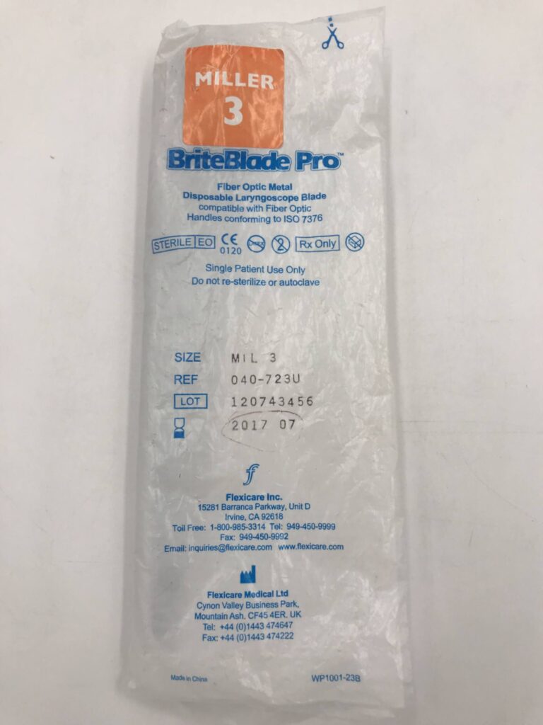 FLEXICARE 040723U BriteBlade Pro Fiber Optic Metal Disposable