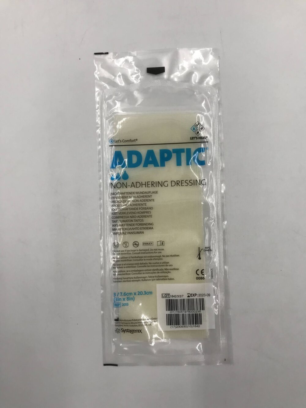 SYSTAGENIX 2013 Adaptic NonAdhering Dressing 3/7.6cm x 20.3cm GB