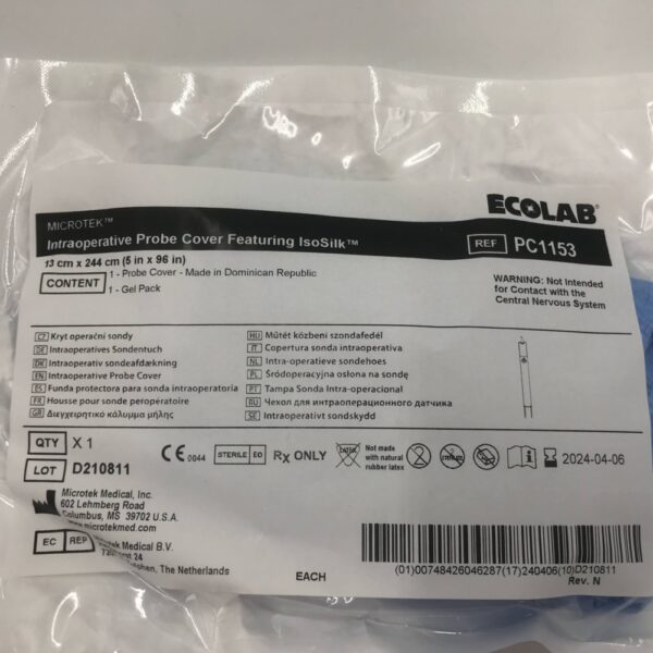 Microtek PC1153 Ecolab Intraoperative Probe Cover Featuring IsoSilk