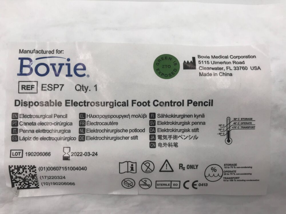Bovie ESP7 Disposable Electrosurgical Foot Control Pencil (X) GB TECH USA