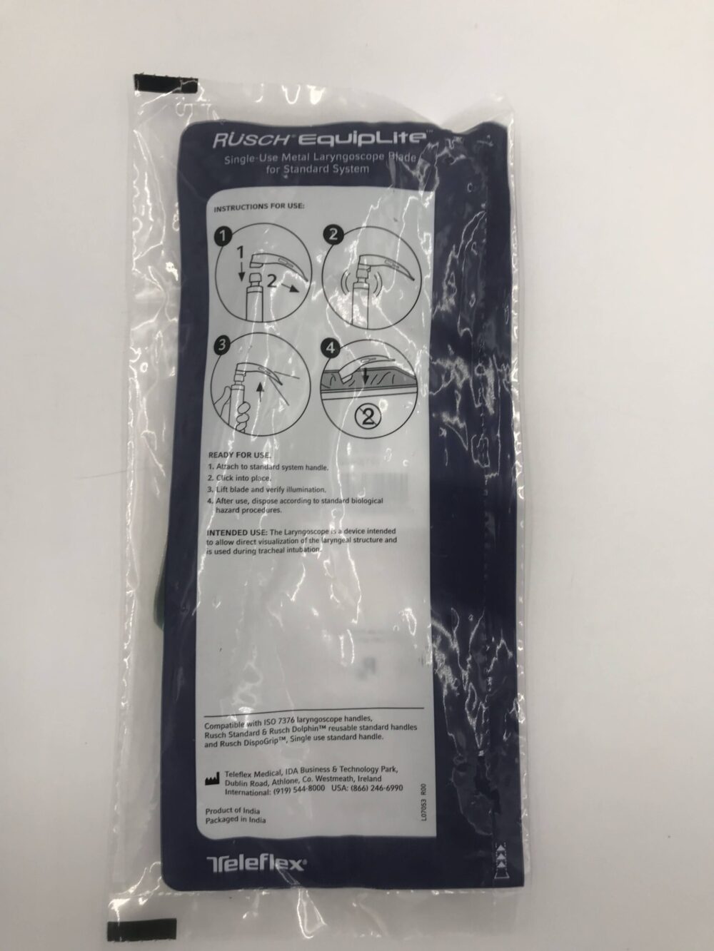 TELEFLEX 004650003 Rusch EquipLite Single Use Metal Laryngoscope Blade