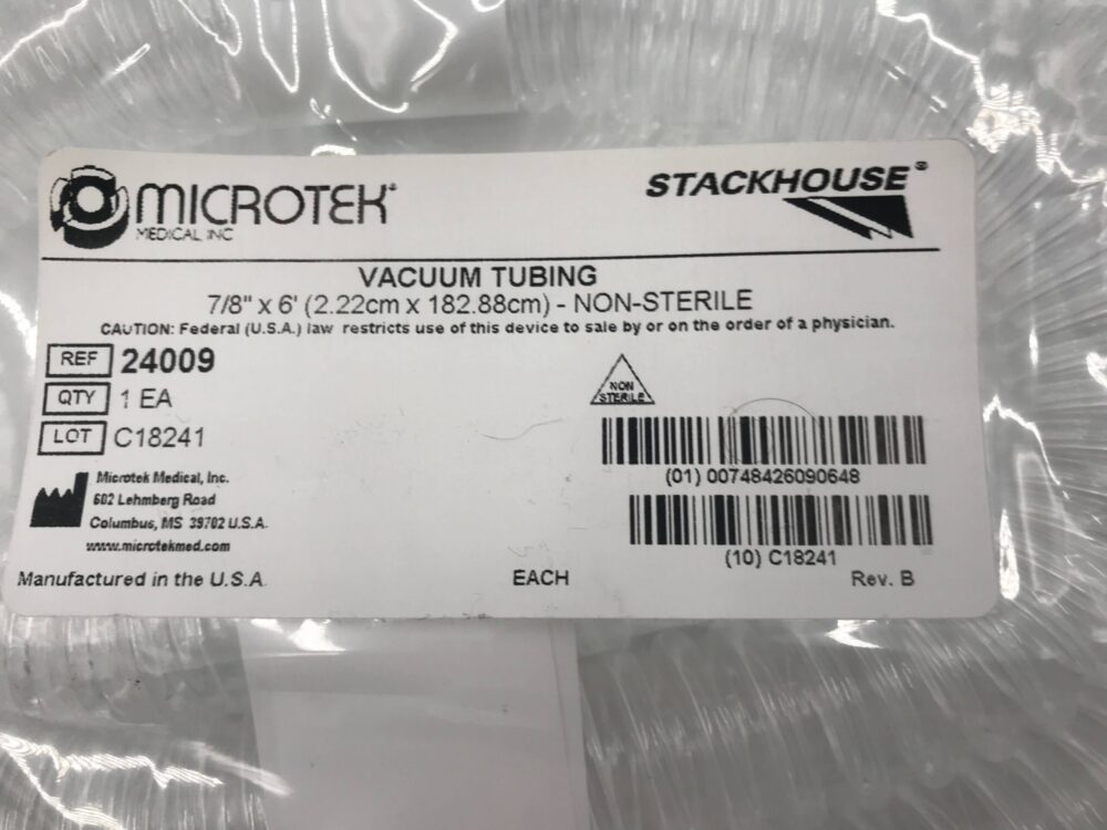 Microtek 24009 Stackhouse Vacuum Tubing 7/8″ x 6″ GB TECH USA