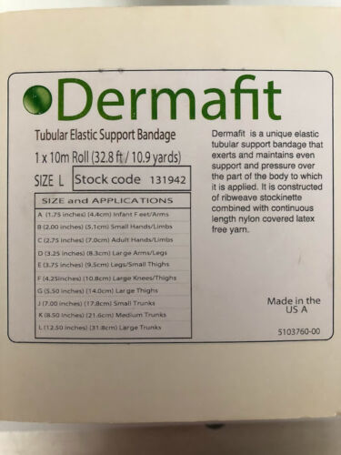 MOLNLYCKE 131942 DermaFit Tubular Elastic Support Bandage 1 x 10m Roll, Lg