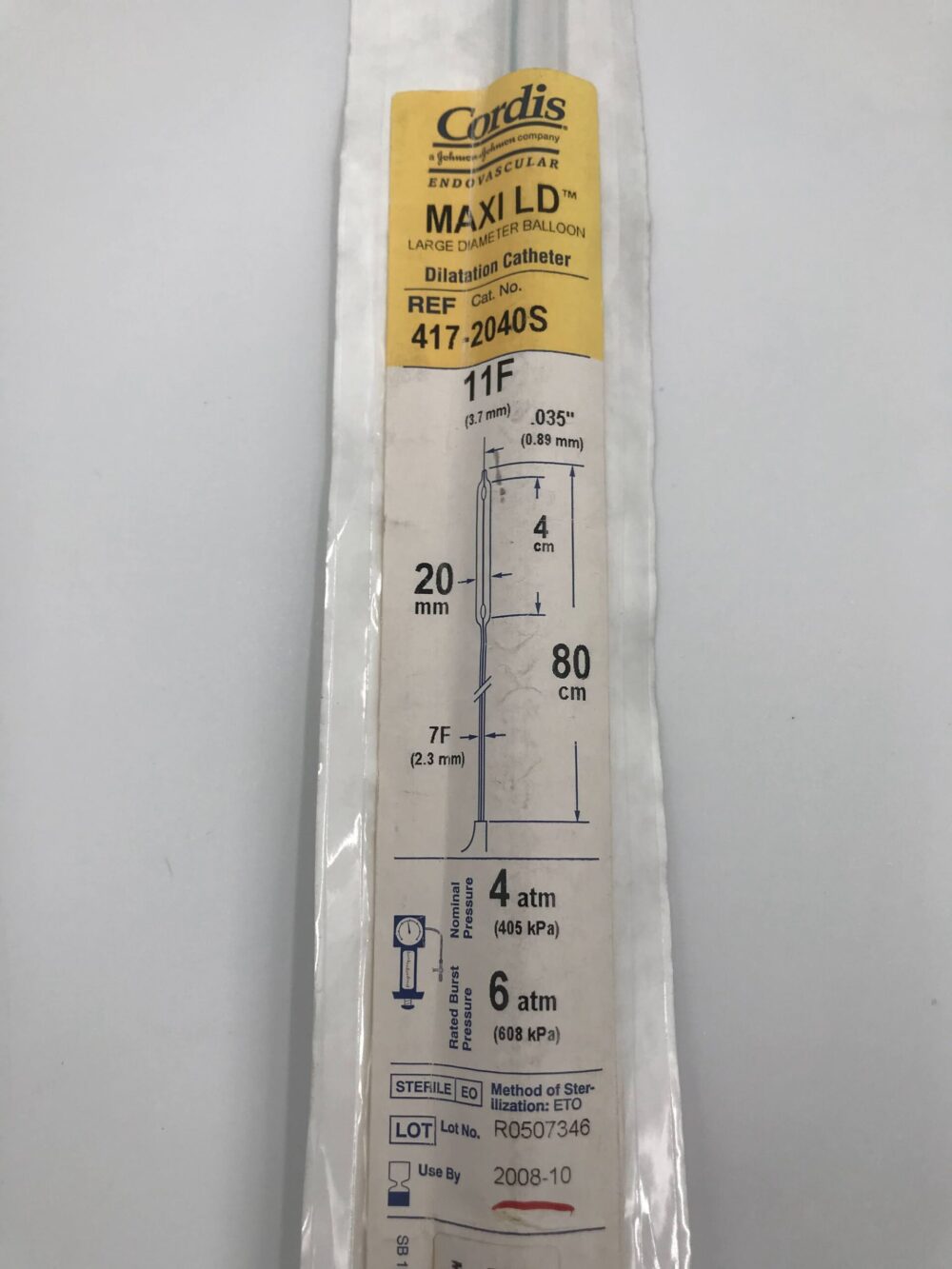 Cordis 4172040S MAXI LD Endovascular Dilatation Catheter 11F (X) GB