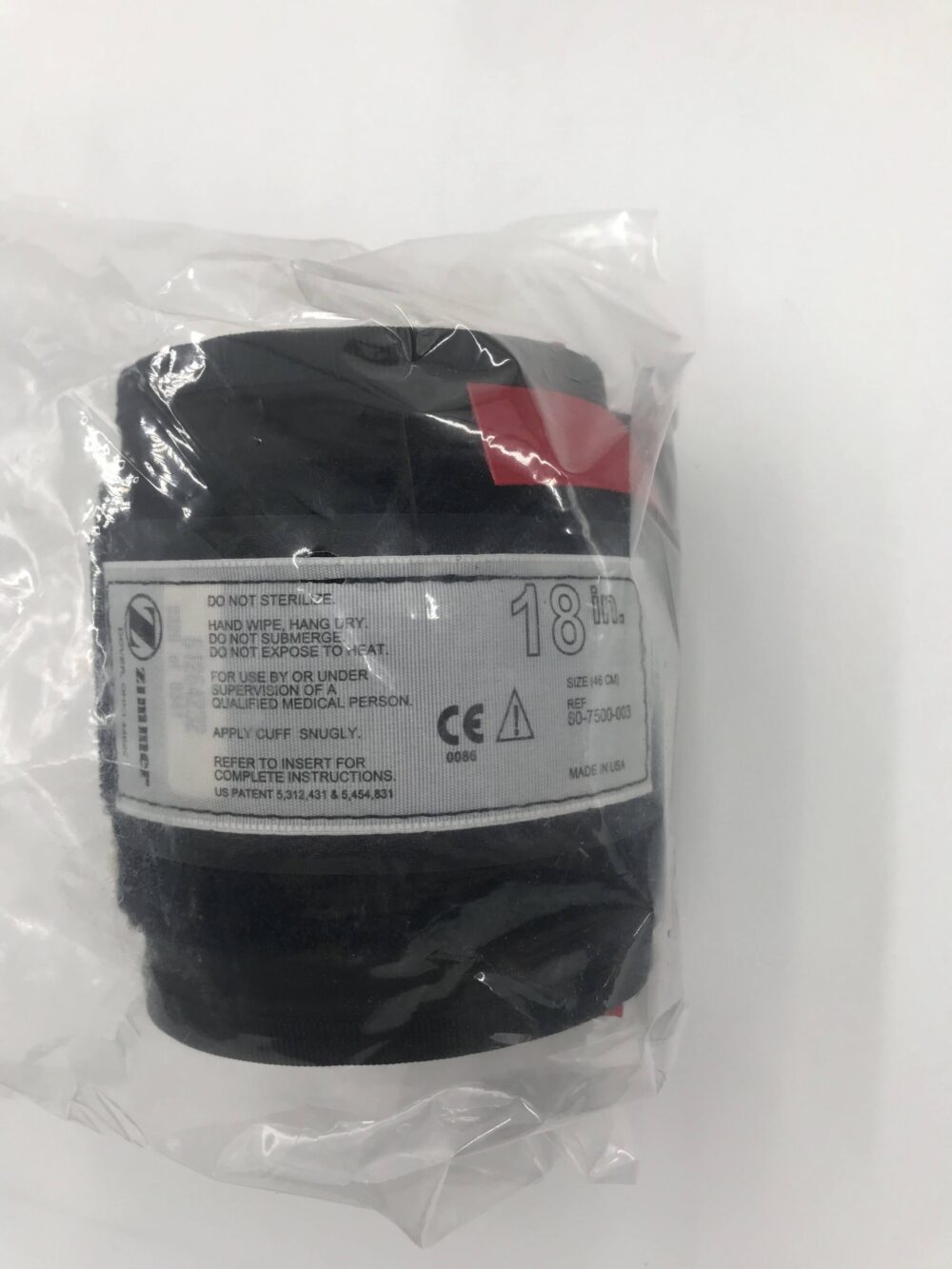 ZIMMER 60750000300 A.T.S. Tourniquet Cuff Dual Port, Single Bladder 18in. Cylindrical Cuff