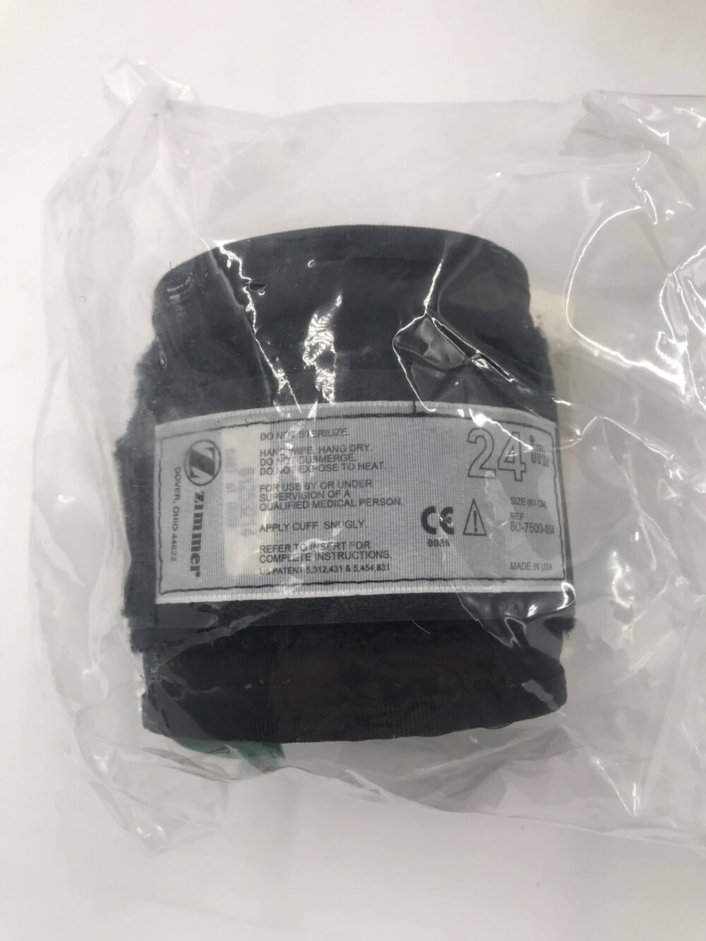 ZIMMER 60750000400 A.T.S. Tourniquet Cuff Dual Port, Single Bladder 24in. Cylindrical Cuff