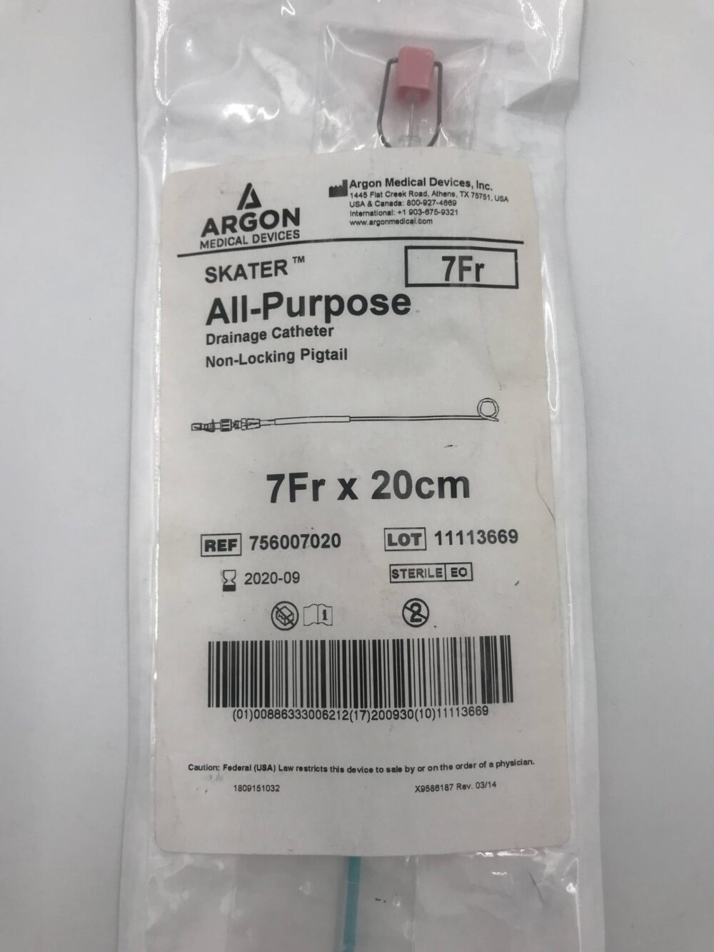 ARGON MEDICAL 756007020 Skater AllPurpose Drainage Catheter Non