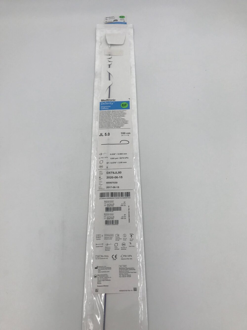 MEDTRONIC DXT6JL50 DxTerity Diagnostic Catheter JL 5.0 6F (X) GB TECH USA
