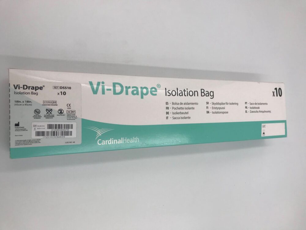 CARDINAL HEALTH D5510 ViDrape Isolation Bag 18in x 18in (10/Box) GB