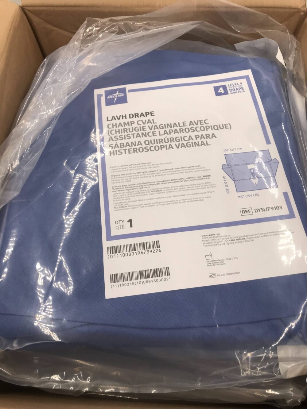 MEDLINE DYNJP9103 LAVH Drape, Level 4, 109″X109″X100″(8/Case) GB TECH USA